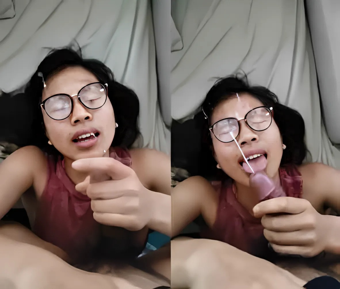 戴眼镜的女孩喜欢把精液射在脸上